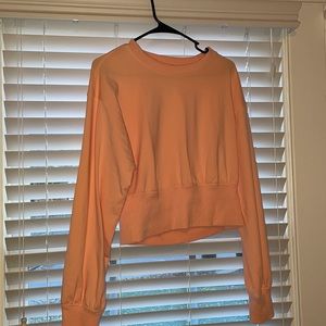 Malibu Peach ribbed hugged waist contour crew neck lululemon